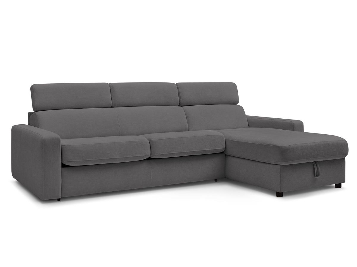 Canapé d'angle réversible convertible coffre MONACO tissu lisse
