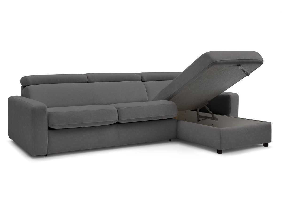Canapé d'angle réversible convertible coffre MONACO tissu lisse
