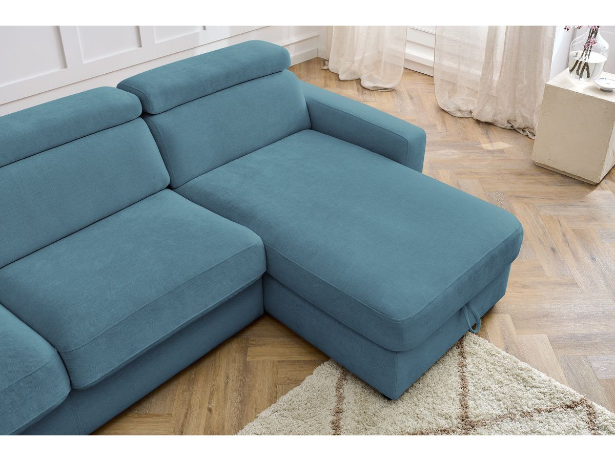 Canapé d'angle réversible convertible coffre MONACO tissu lisse