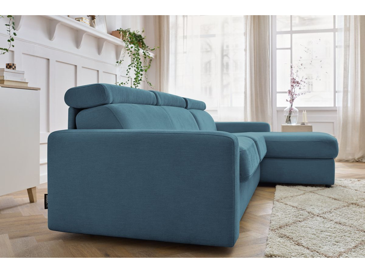 Canapé d'angle réversible convertible coffre MONACO tissu lisse