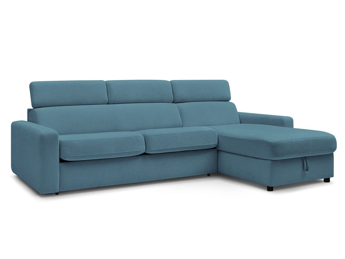 Canapé d'angle réversible convertible coffre MONACO tissu lisse
