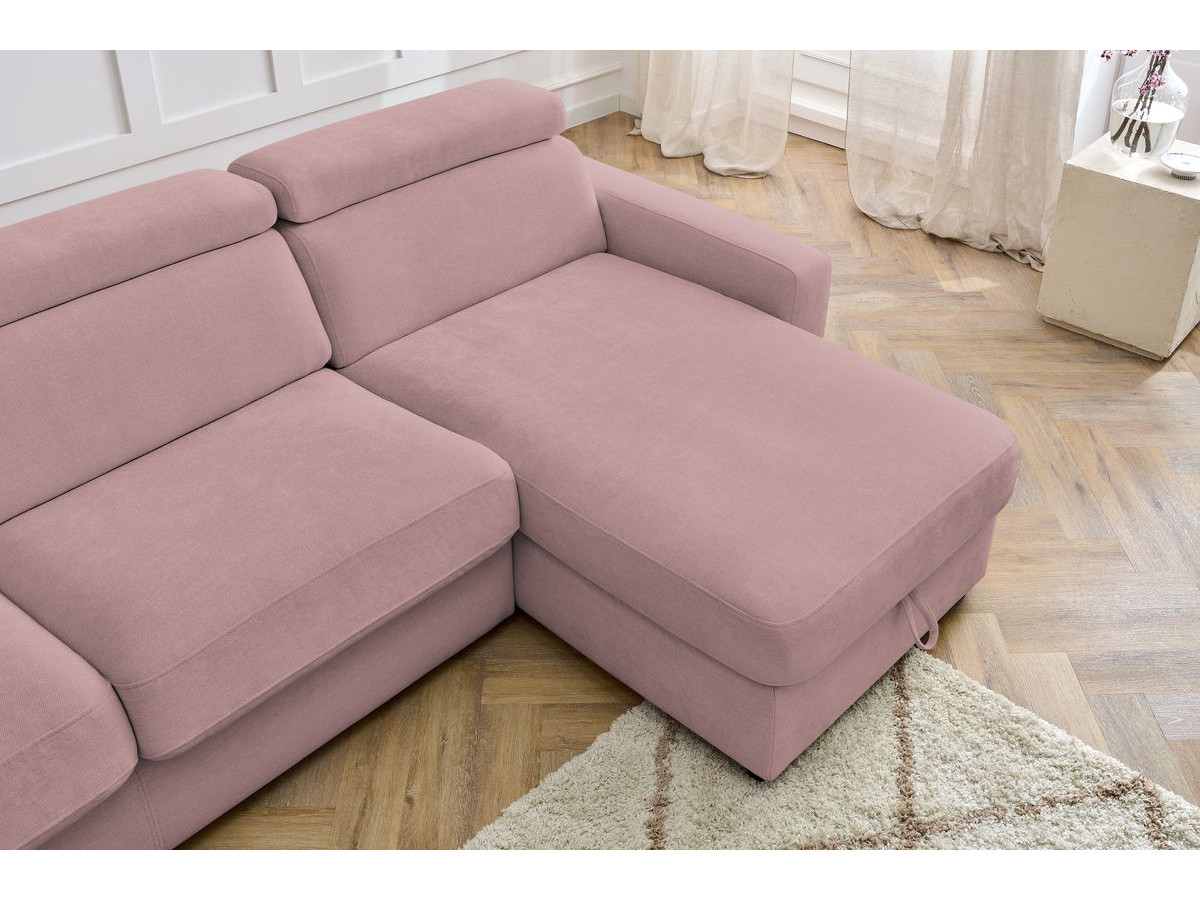 Canapé d'angle réversible convertible coffre MONACO tissu lisse