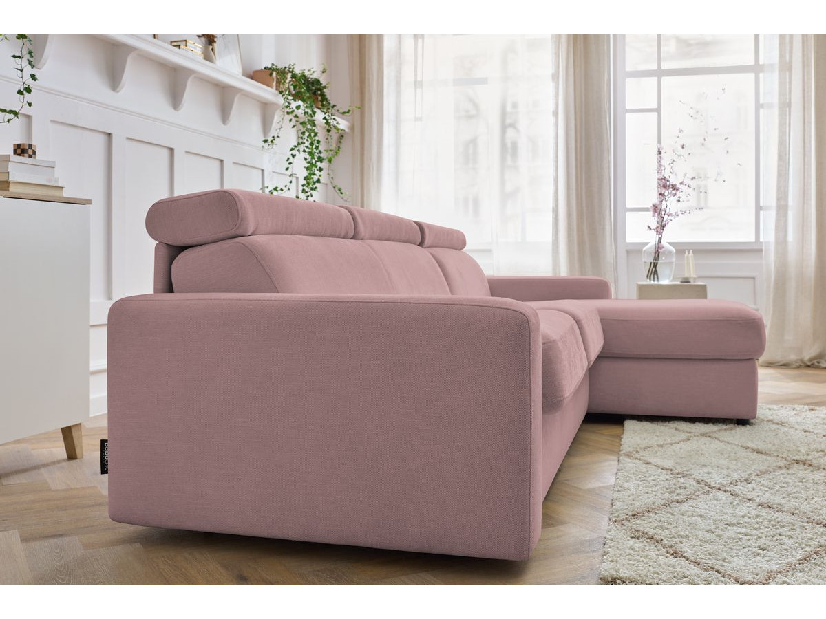 Canapé d'angle réversible convertible coffre MONACO tissu lisse