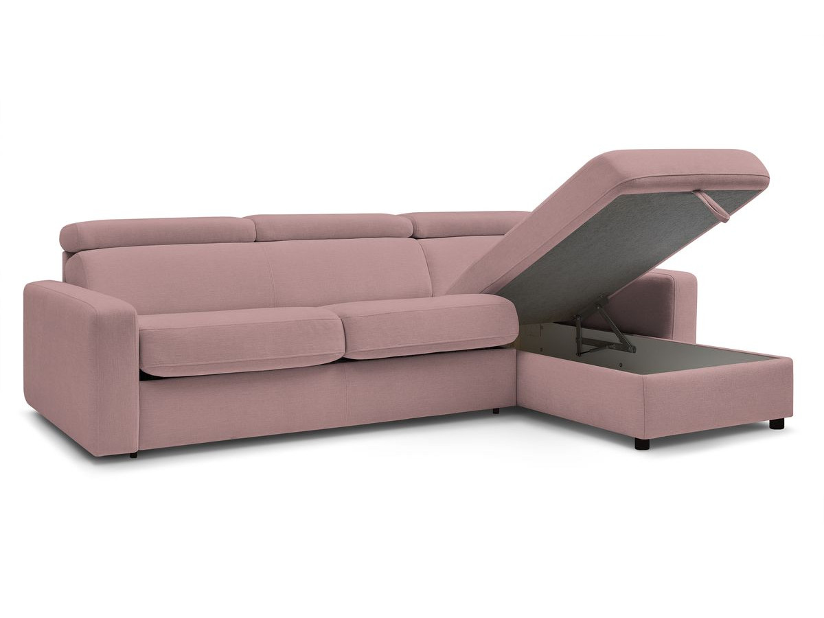 Canapé d'angle réversible convertible coffre MONACO tissu lisse