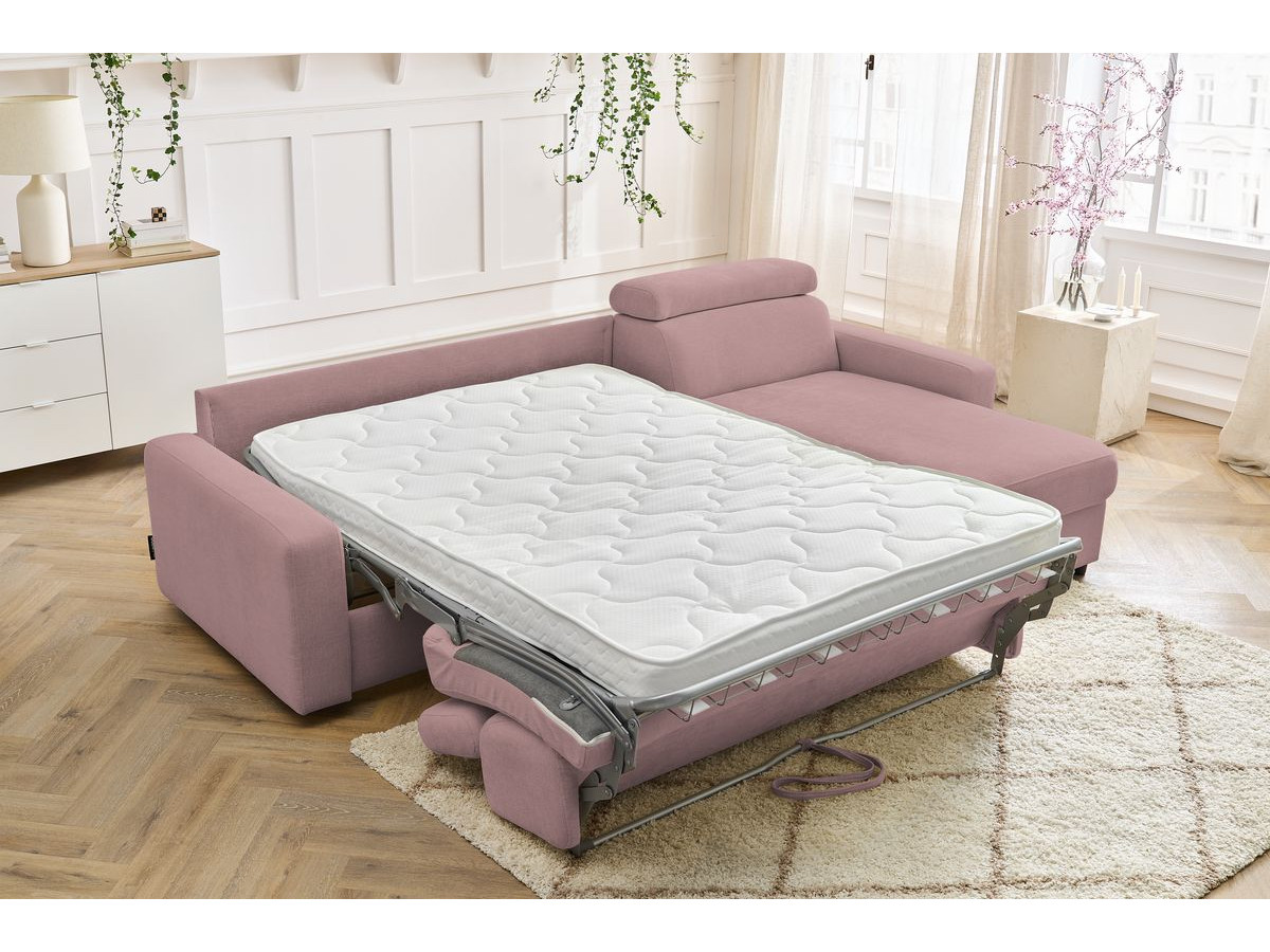 Canapé d'angle réversible convertible coffre MONACO tissu lisse