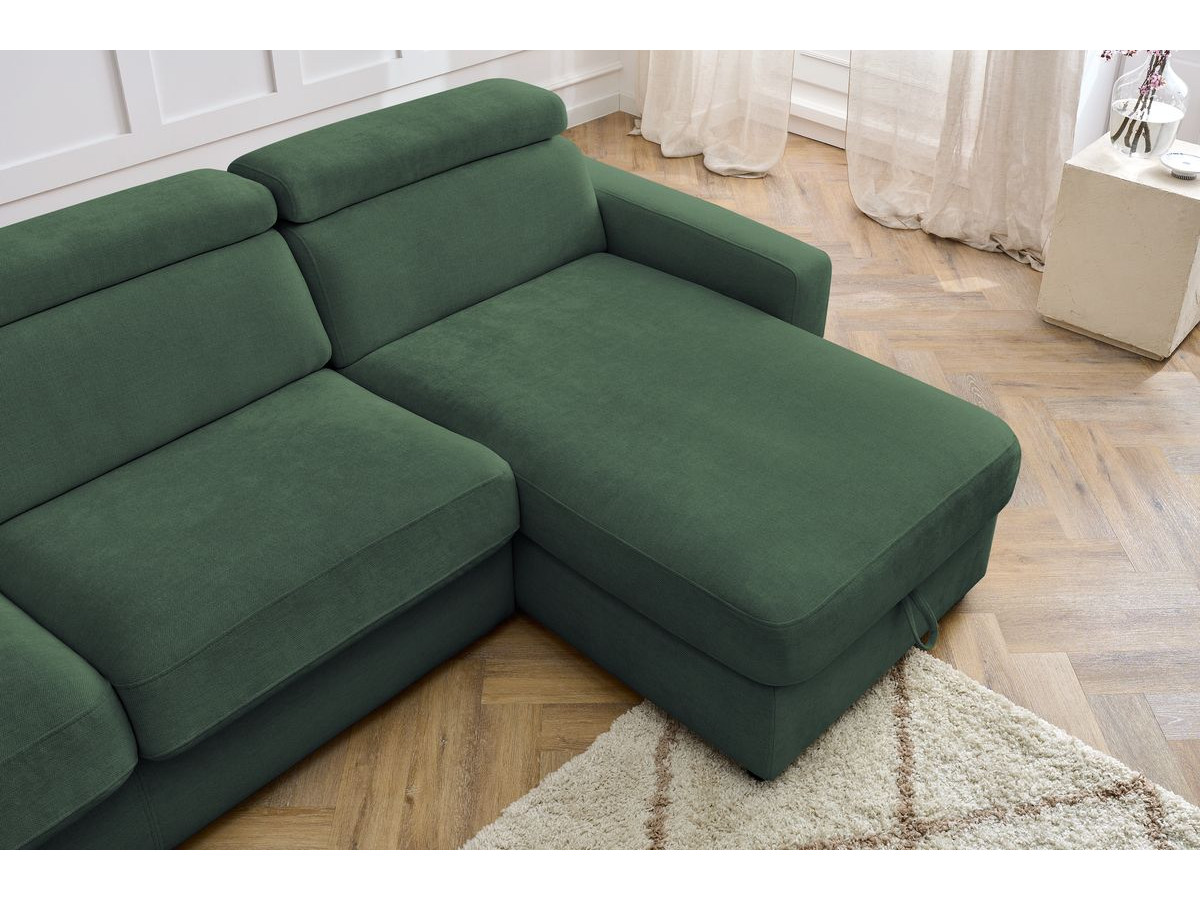 Canapé d'angle réversible convertible coffre MONACO tissu lisse