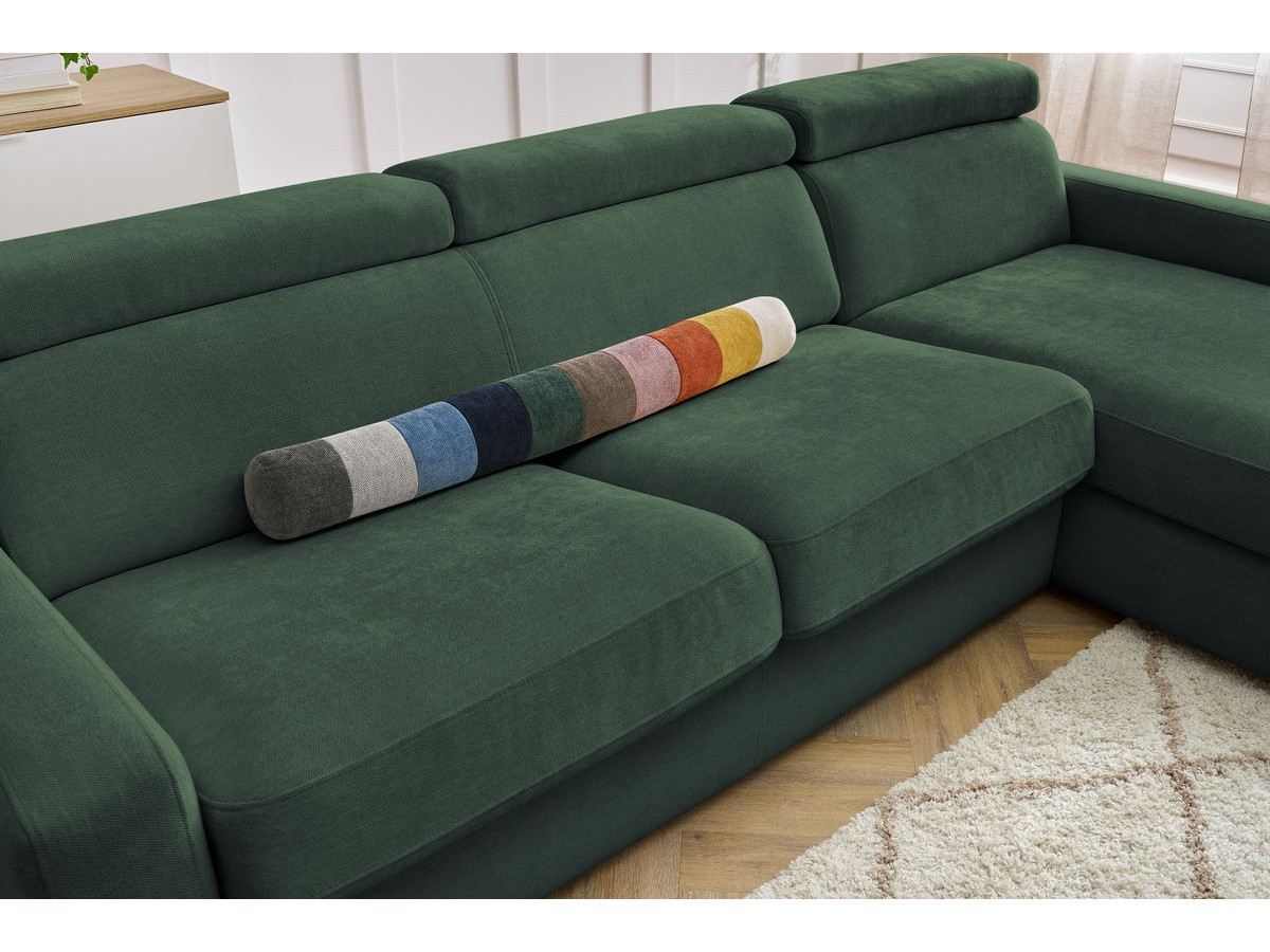 Canapé d'angle réversible convertible coffre MONACO tissu lisse