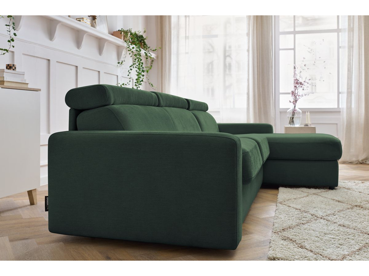 Canapé d'angle réversible convertible coffre MONACO tissu lisse