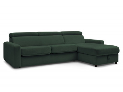 Canapé d'angle réversible convertible coffre MONACO tissu lisse