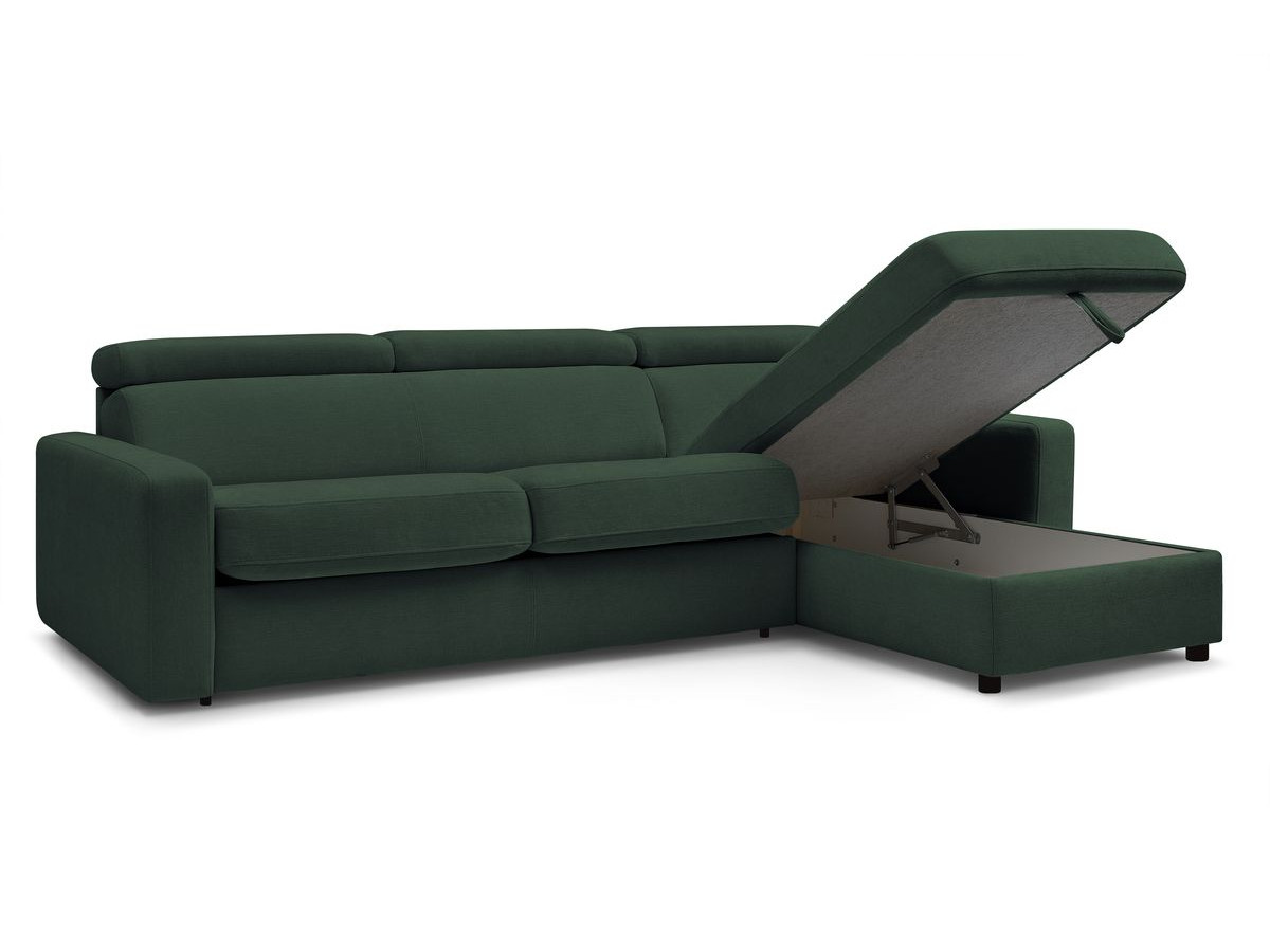 Canapé d'angle réversible convertible coffre MONACO tissu lisse