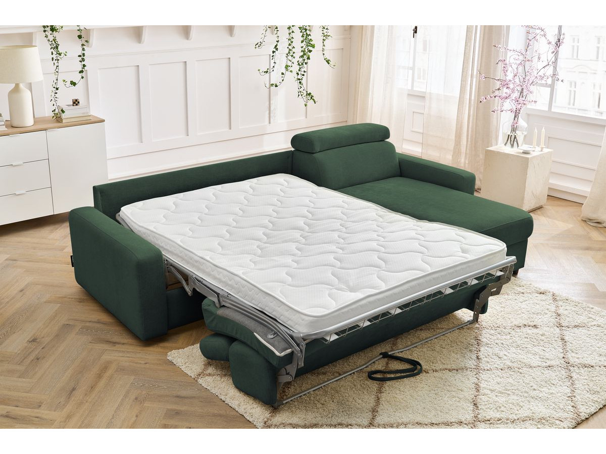 Canapé d'angle réversible convertible coffre MONACO tissu lisse