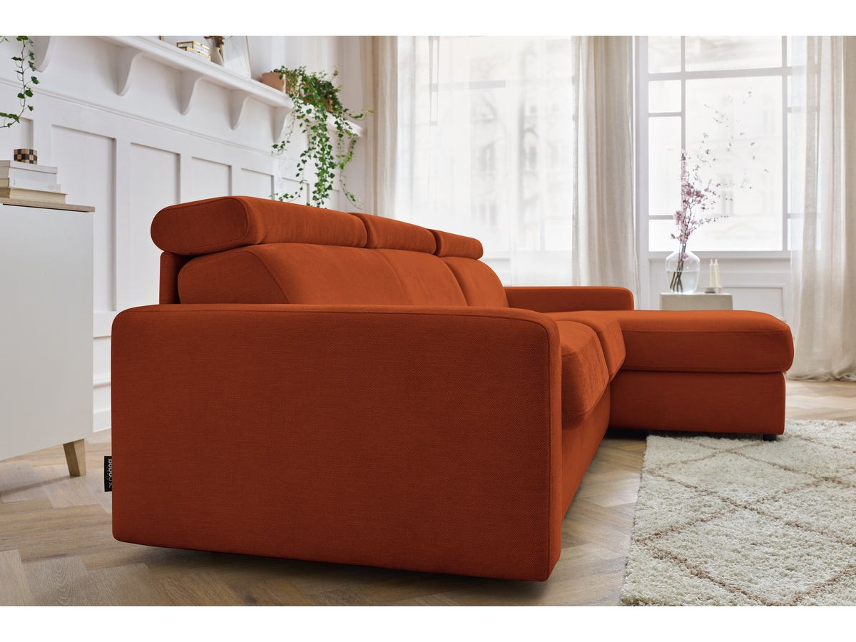 Canapé d'angle réversible convertible coffre MONACO tissu lisse