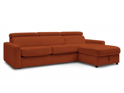 Canapé d'angle réversible convertible coffre MONACO tissu lisse