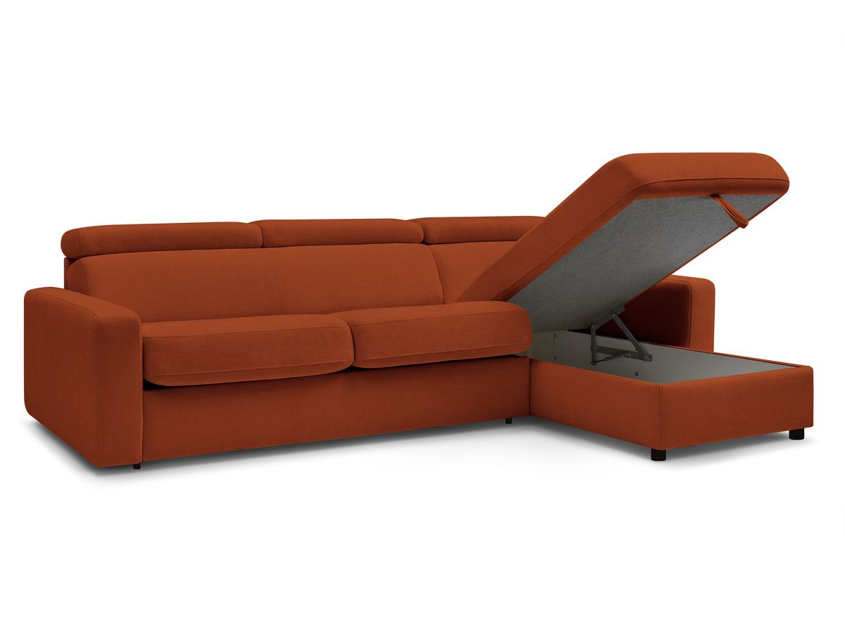 Canapé d'angle réversible convertible coffre MONACO tissu lisse