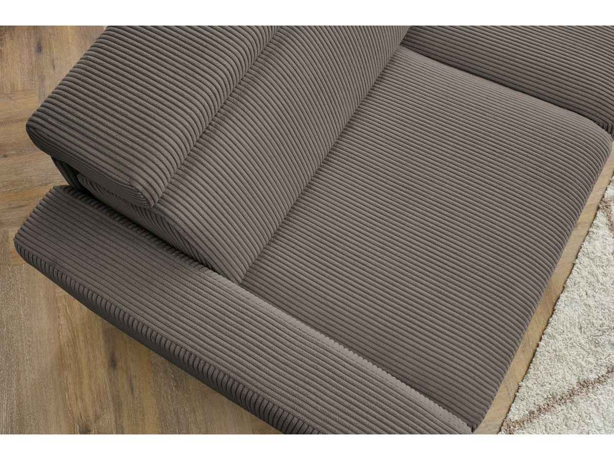 Canapé d'angle fixe EVEREST tissu chiné - Orange - Angle droit - 10 coussins
