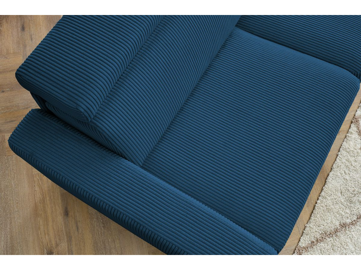 Canapé d'angle fixe EVEREST tissu chiné - Orange - Angle droit - 10 coussins