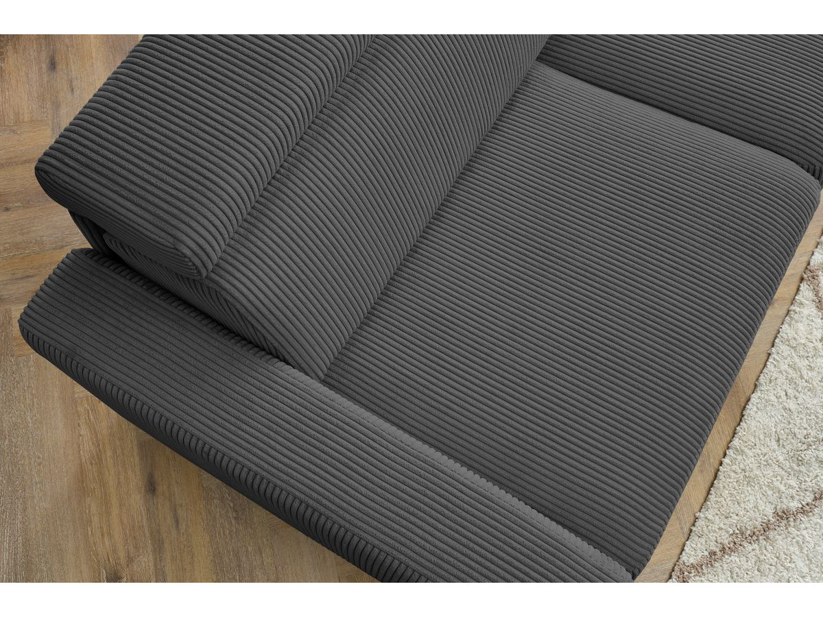 Canapé d'angle fixe EVEREST tissu chiné - Orange - Angle droit - 10 coussins