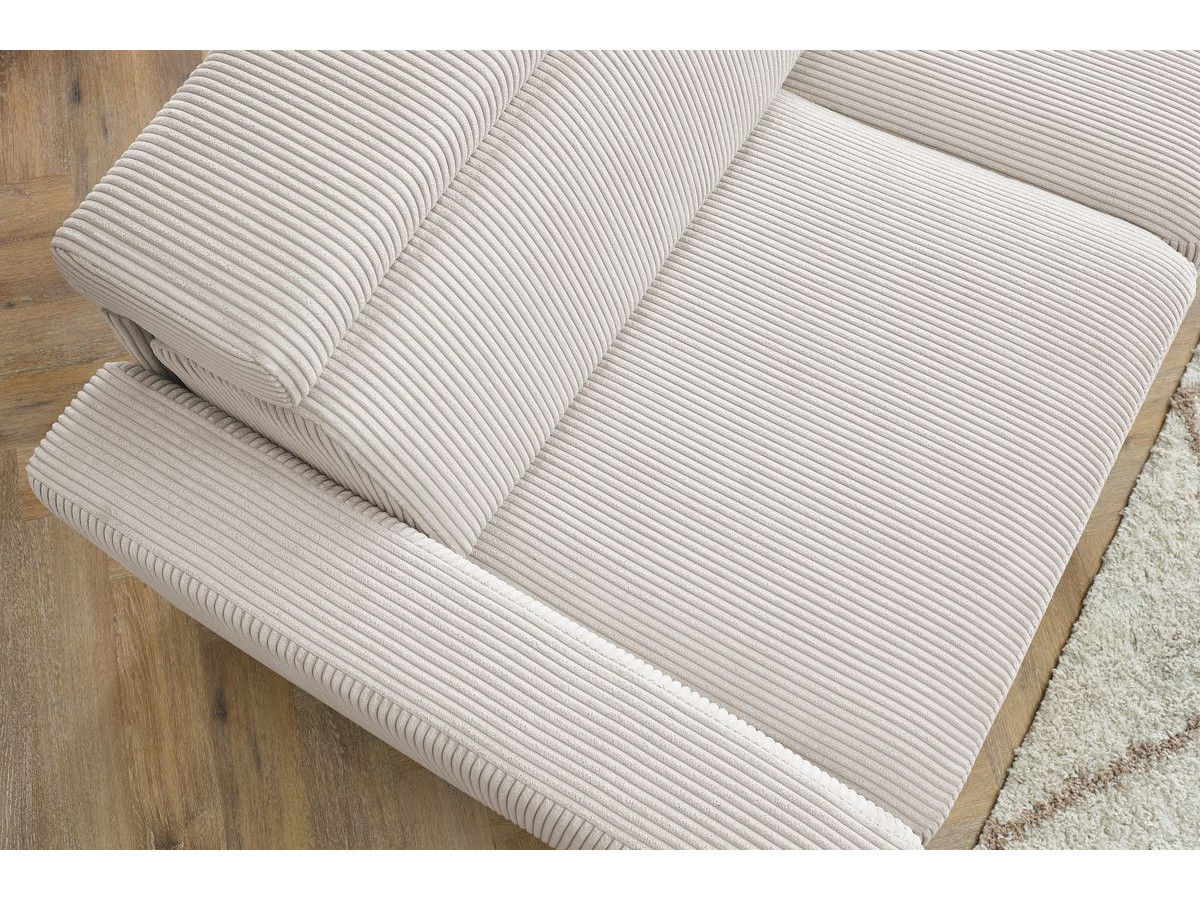 Canapé d'angle fixe EVEREST tissu chiné - Orange - Angle droit - 10 coussins