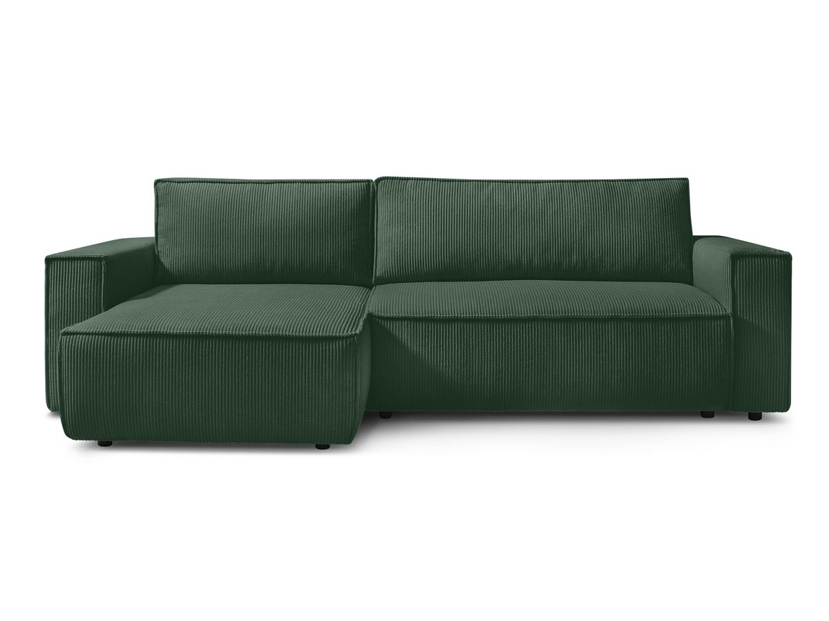 Canapé d'angle réversible convertible coffre NIHAD velours côtelé