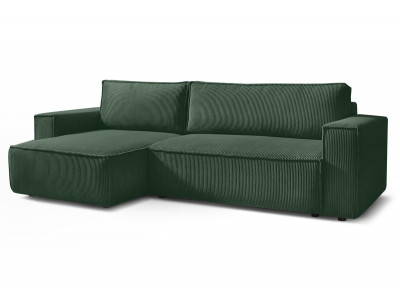 Canapé d'angle réversible convertible coffre NIHAD velours côtelé