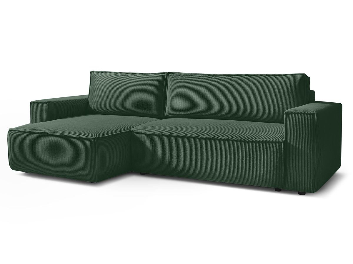 Canapé d'angle réversible convertible coffre NIHAD velours côtelé