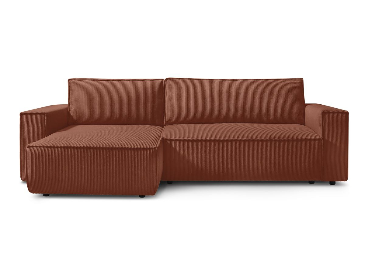 Canapé d'angle réversible convertible coffre NIHAD velours côtelé