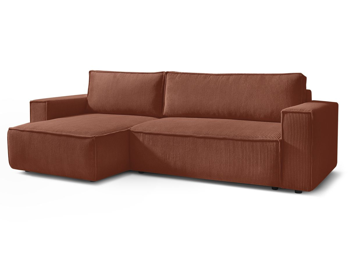 Canapé d'angle réversible convertible coffre NIHAD velours côtelé