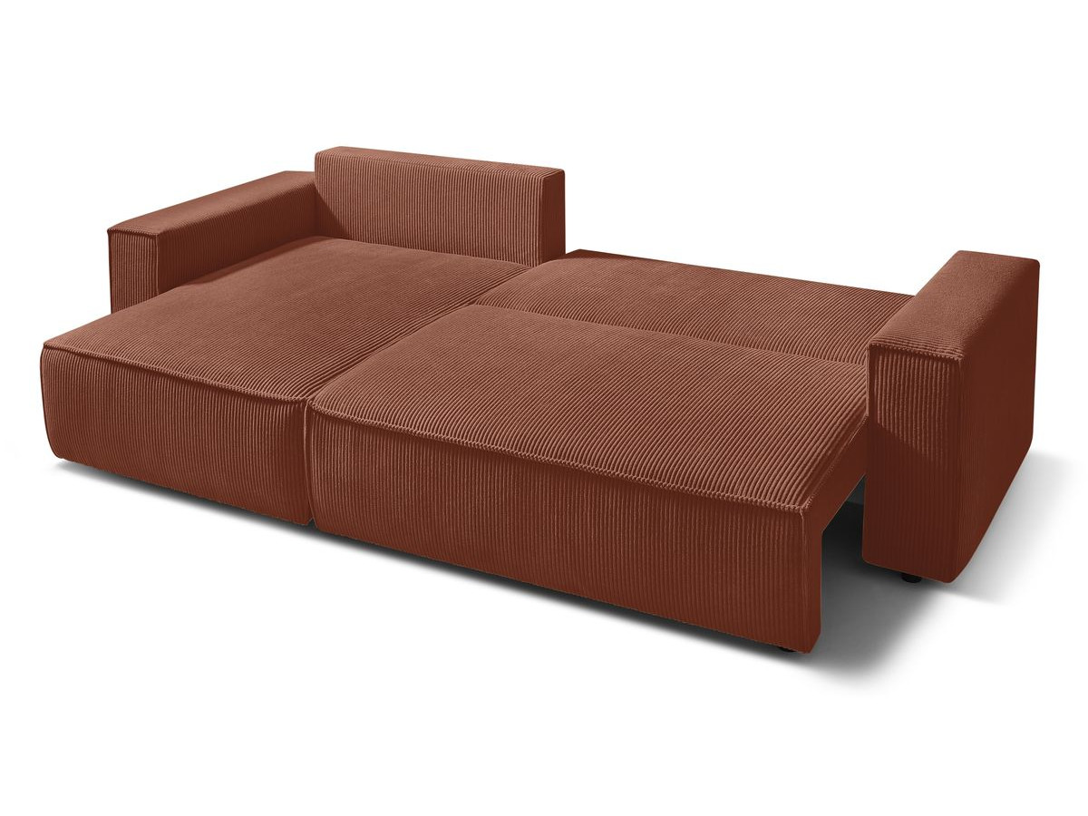 Canapé d'angle réversible convertible coffre NIHAD velours côtelé