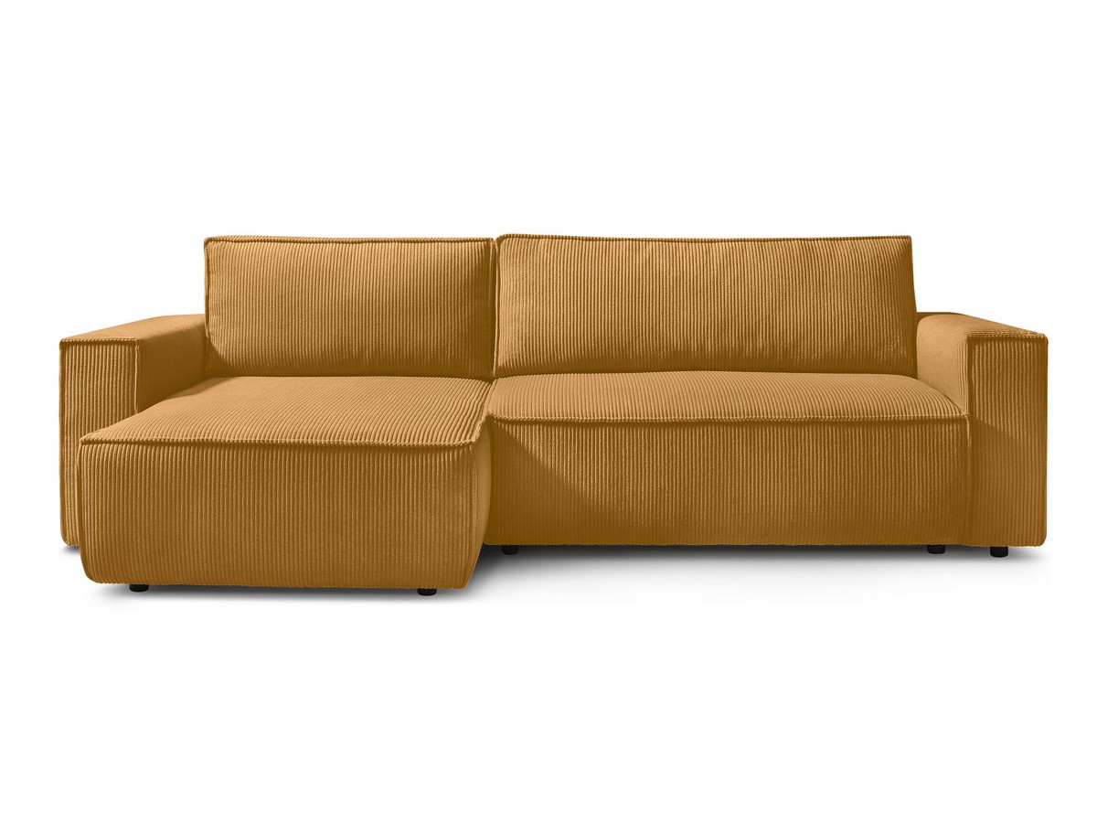 Canapé d'angle réversible convertible coffre NIHAD velours côtelé