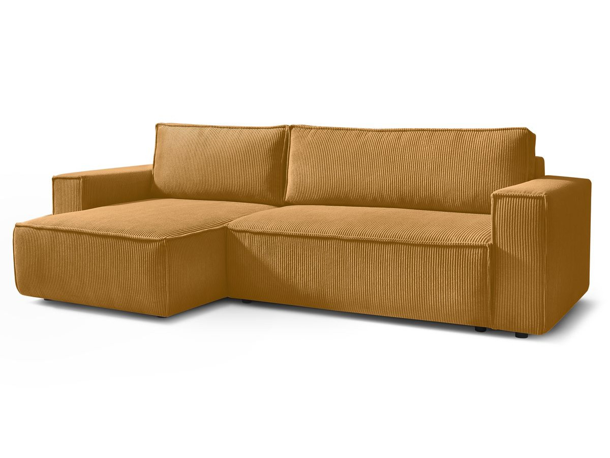 Canapé d'angle réversible convertible coffre NIHAD velours côtelé