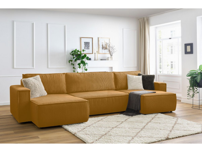 Canapé panoramique convertible coffre NIHAD