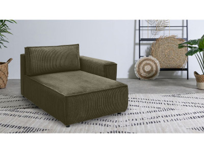 Méridienne avec accoudoir pour canapé modulable NIHAD tissu velours côtelé