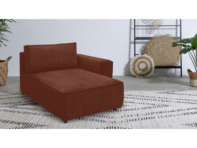Méridienne avec accoudoir pour canapé modulable NIHAD tissu velours côtelé