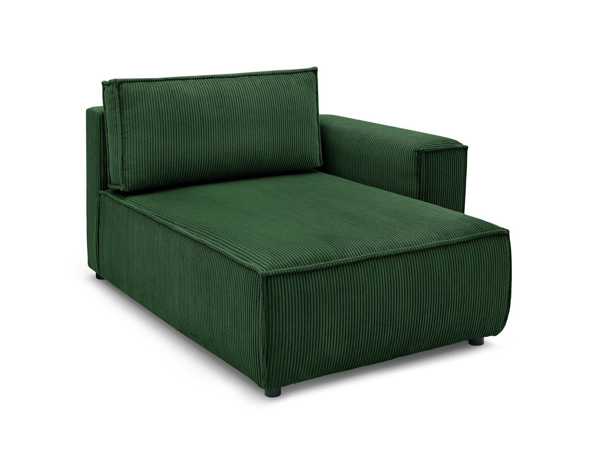 Méridienne avec accoudoir pour canapé modulable NIHAD tissu velours côtelé