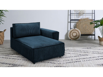 Méridienne avec accoudoir pour canapé modulable NIHAD tissu velours côtelé