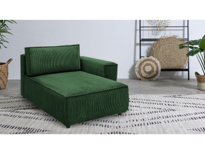 Méridienne avec accoudoir pour canapé modulable NIHAD tissu velours côtelé