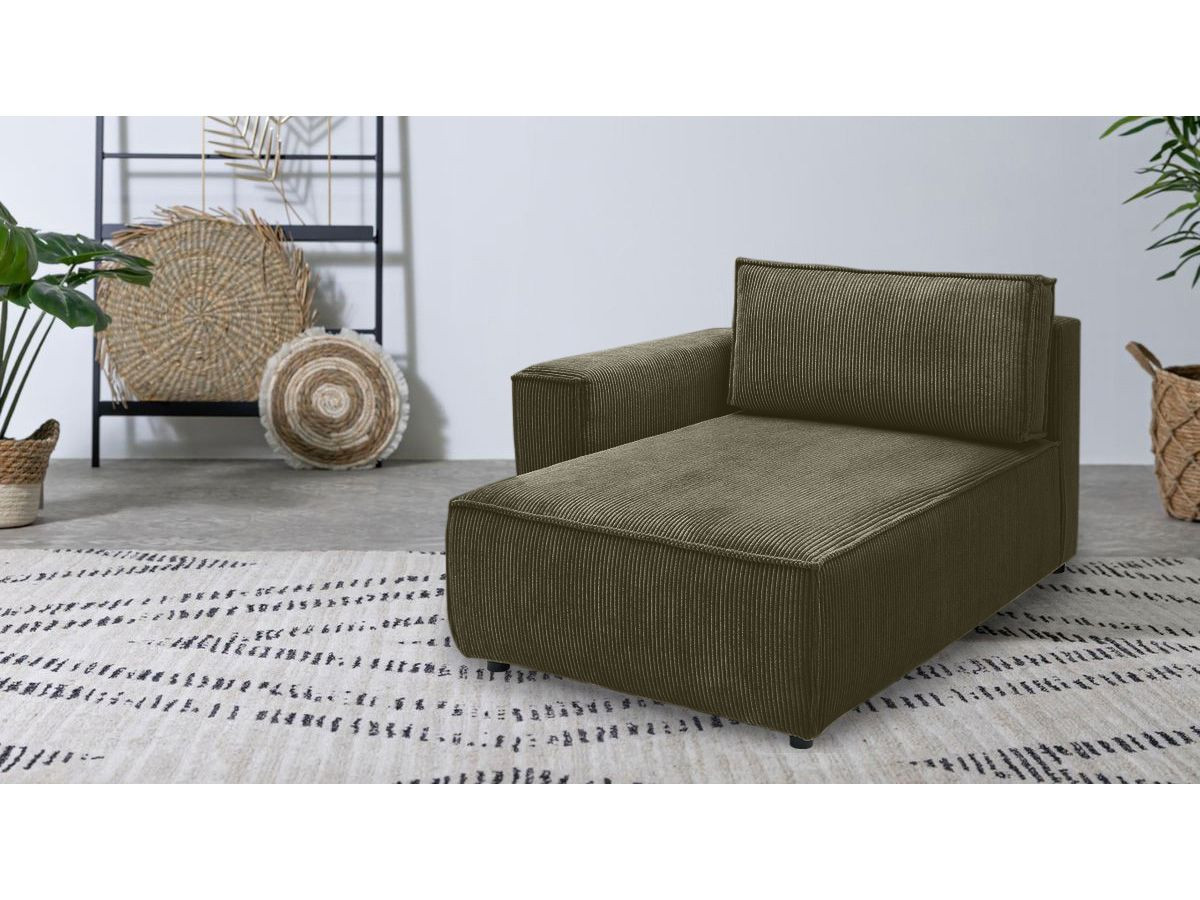 Canapé d'angle fixe EVEREST tissu chiné - Orange - Angle droit - 10 coussins