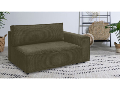 Chauffeuse 2 places avec accoudoir pour canapé modulable NIHAD tissu velours côtelé