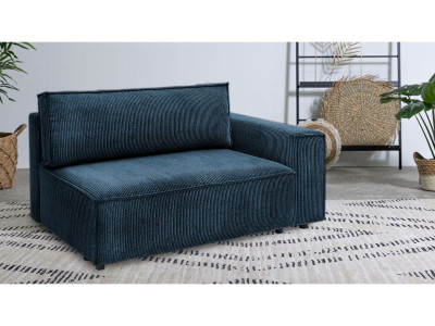 Chauffeuse 2 places avec accoudoir pour canapé modulable NIHAD tissu velours côtelé
