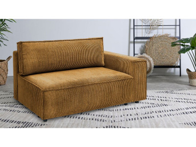 Chauffeuse 2 places avec accoudoir pour canapé modulable NIHAD tissu velours côtelé