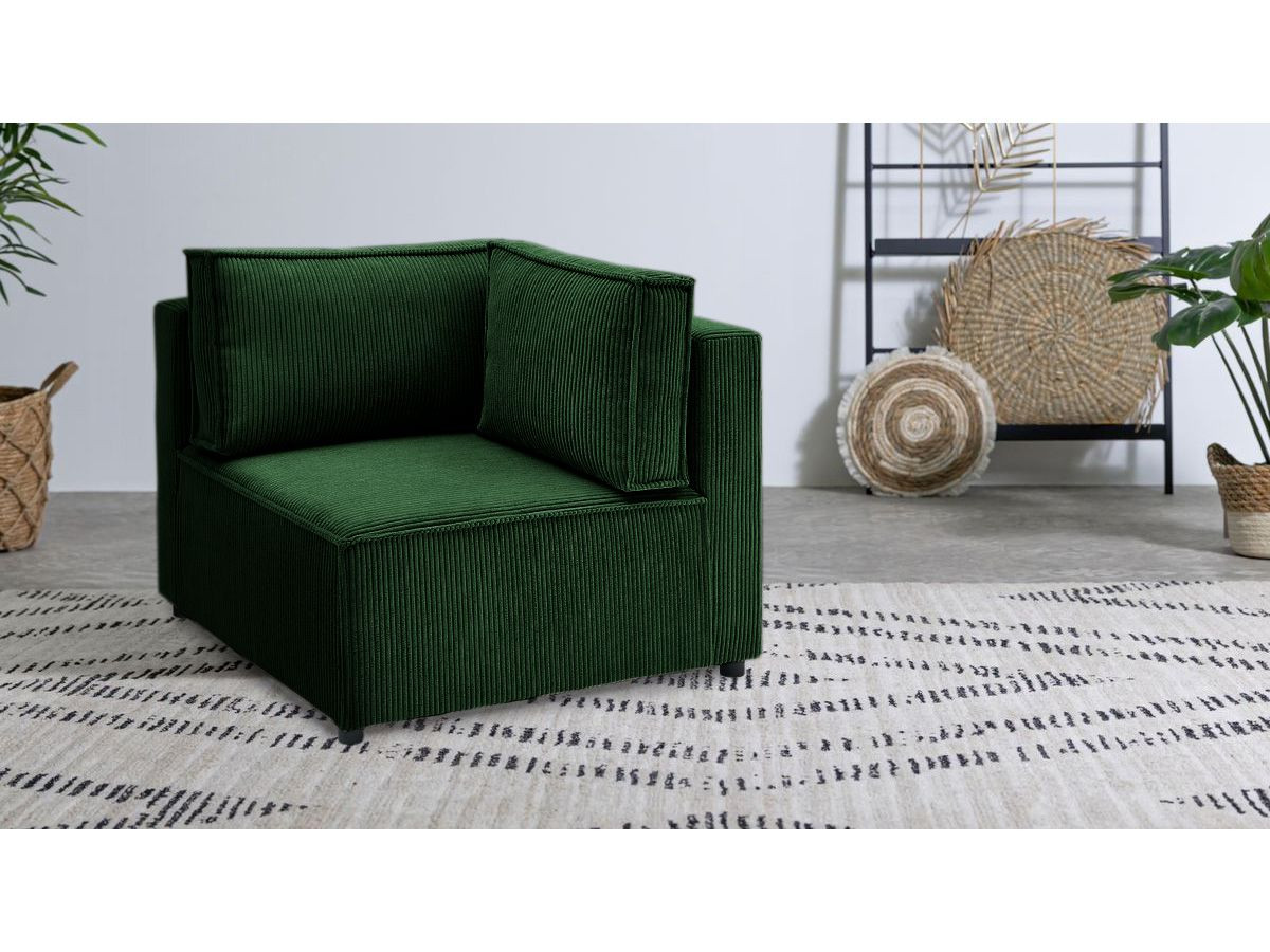 Angle pour canapé modulable NIHAD tissu velours côtelé