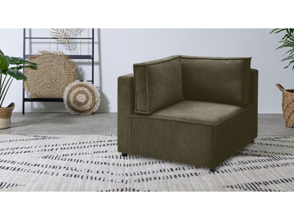 Angle pour canapé modulable NIHAD tissu velours côtelé