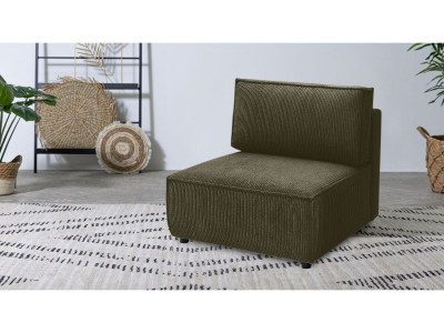 Chauffeuse 1 place pour canapé modulable NIHAD tissu velours côtelé