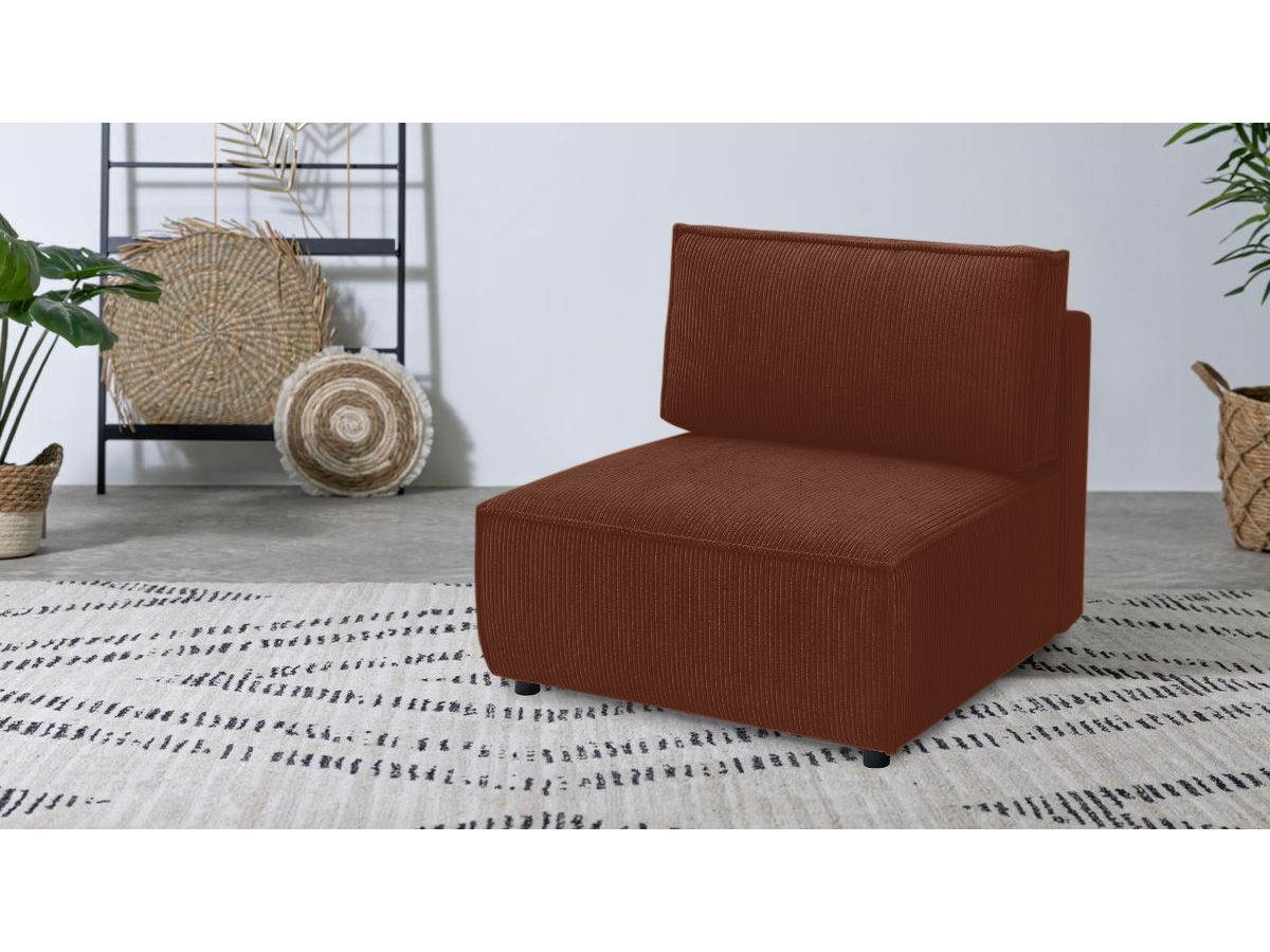 Chauffeuse 1 place pour canapé modulable NIHAD tissu velours côtelé