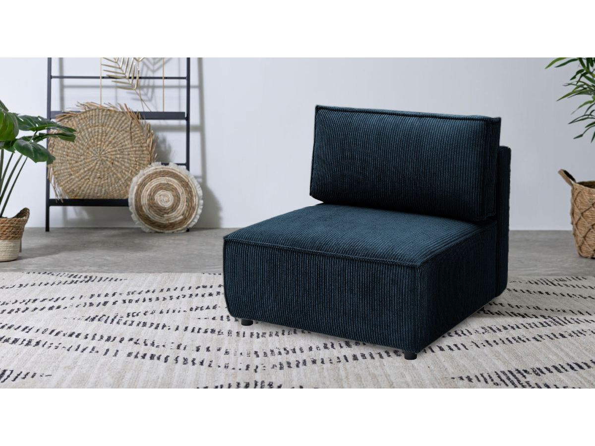 Chauffeuse 1 place pour canapé modulable NIHAD tissu velours côtelé