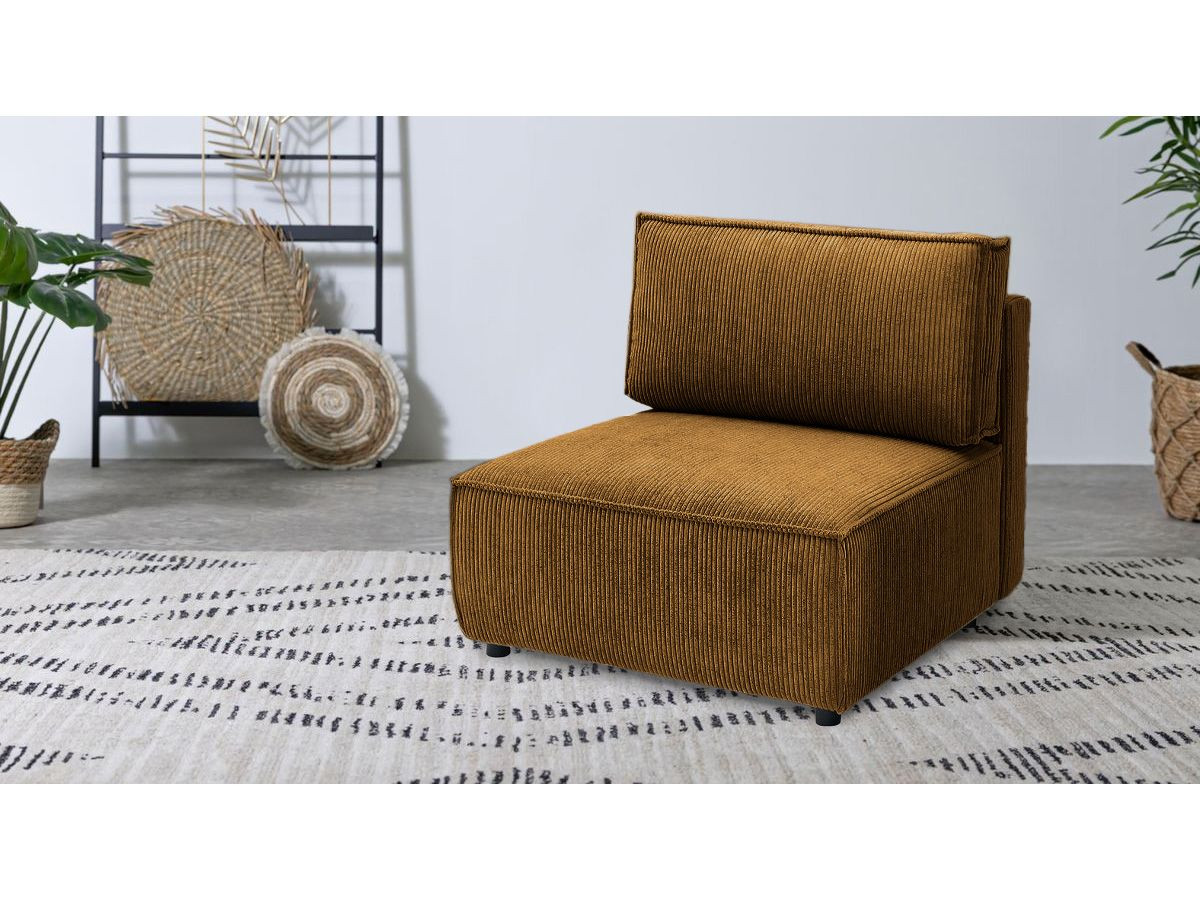 Chauffeuse 1 place pour canapé modulable NIHAD tissu velours côtelé
