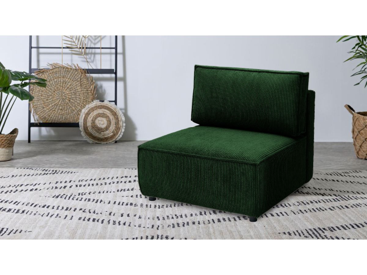 Chauffeuse 1 place pour canapé modulable NIHAD tissu velours côtelé