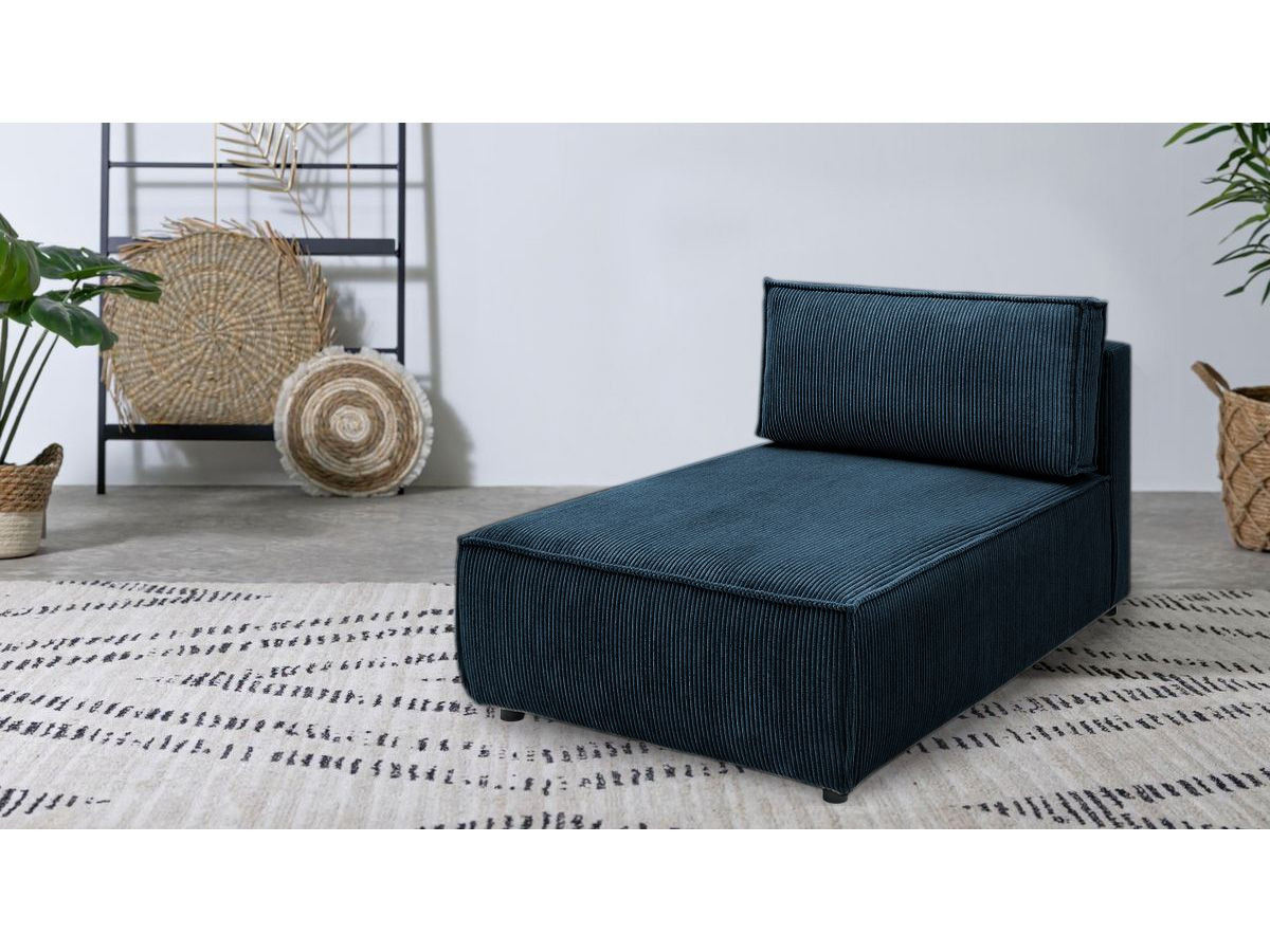 Chaise longue zonder armleuningen voor modulaire NIHAD-bank in corduroystof