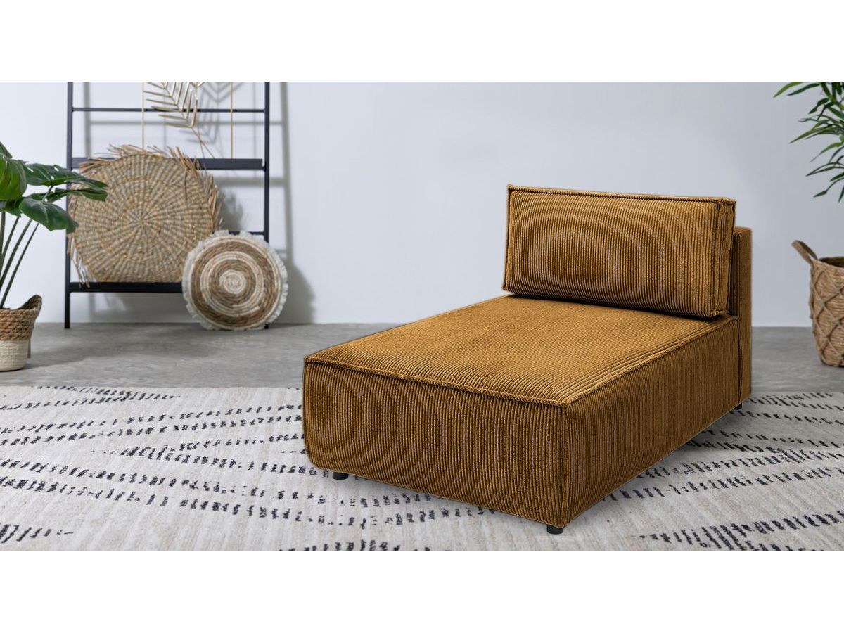 Chaise longue zonder armleuningen voor modulaire NIHAD-bank in corduroystof