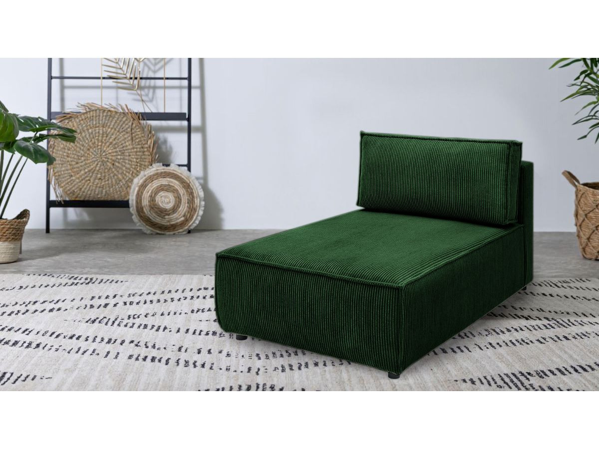 Chaise longue zonder armleuningen voor modulaire NIHAD-bank in corduroystof